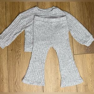 Gray Kids Ribbed Set